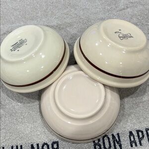 Vintage Cream and Brown Bowls Set